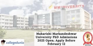 Maharishi Markandeshwar University PhD Admissions 2025 Open; Apply Before February 12